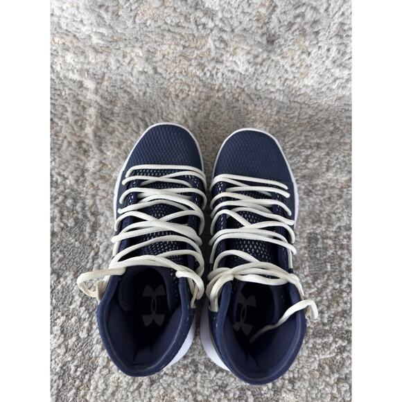 Under Armour Size 8 HOVR Havoc Basketball Shoes Midnight Navy White Sneakers - Picture 7 of 9